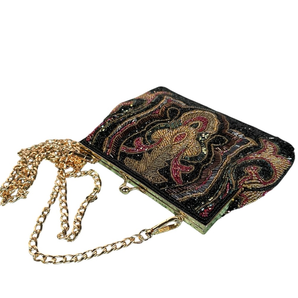 VINTAGE Elegant Hand Beaded Evening Clutch Handbag - Picture 4 of 9